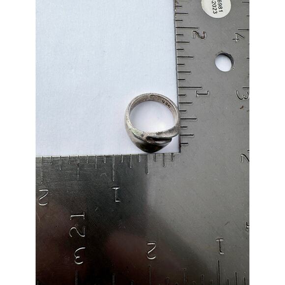 Vintage Post-1979 Mexican Sterling Silver Modernist Bypass Ring - Picture 6 of 8